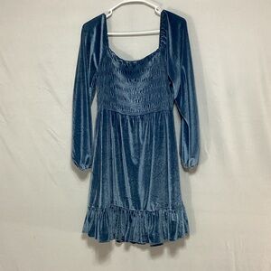 NWOT LC Lauren Conrad large Blue Velvet Dress
